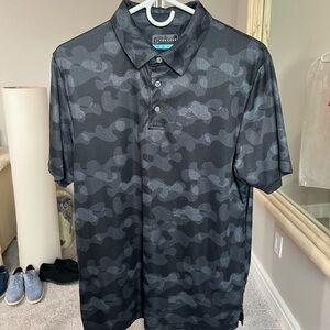 Travis Mathew Men's Black Camo Polo Shirt